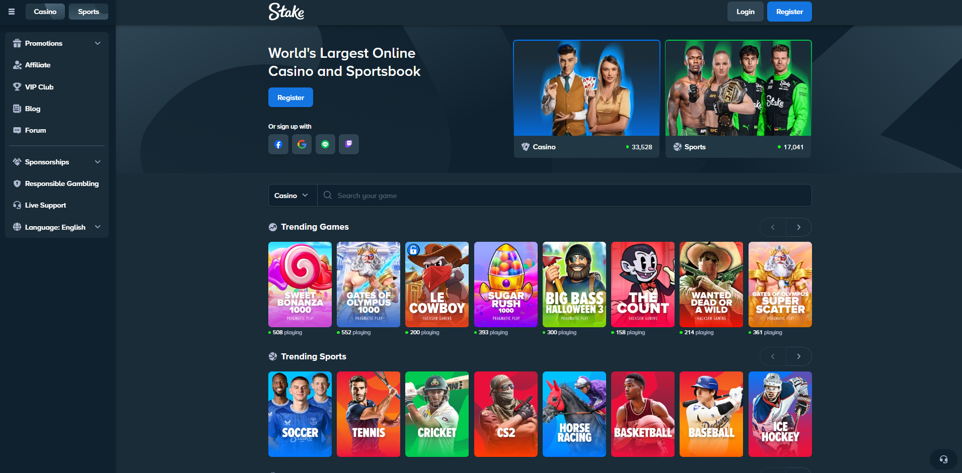 Stake Screenshot SportbetGlobal